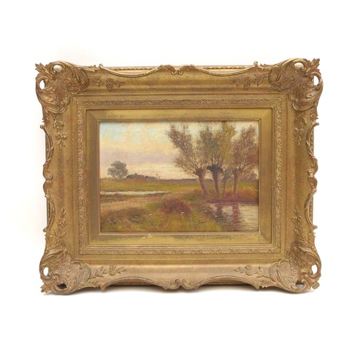 65 - Manner of Abraham Hulk Junior (1851-1922): an oil on canvas of a countryside scene, signed lower lef... 