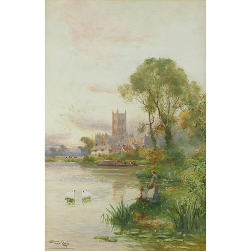 55 - Stuart Lloyd RBA (British, 1845-1959): 'Gloucester' and 'Chichester', a pair of landscape views, eac... 