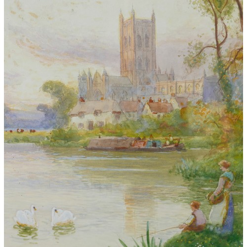 55 - Stuart Lloyd RBA (British, 1845-1959): 'Gloucester' and 'Chichester', a pair of landscape views, eac... 