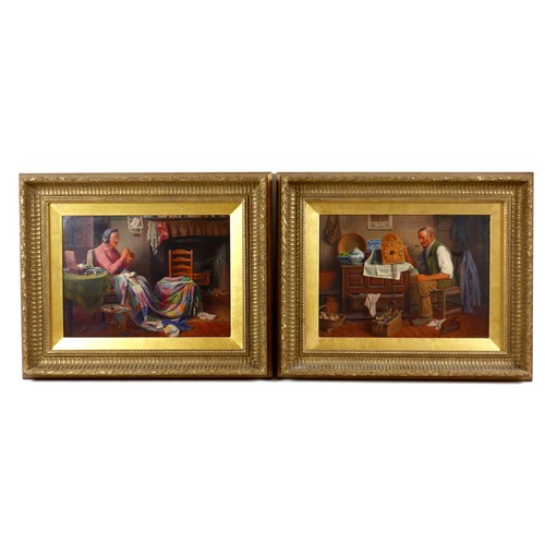 109 - Henry Edward Spernon Tozer (British, 1864-1955): a pair of 19th century interior scenes, one depicti... 