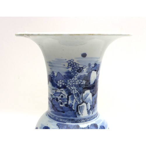 49 - A Chinese porcelain vase, 19th century, of baluster form with flared rim, 22.5 by 41.5cm high.