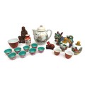 A collection of Chinese and Japanese ceramics, including eight small lotus flower form tea bowls, la... 