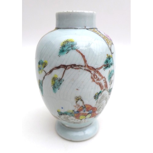 23 - A collection of four Chinese porcelain vases, including a sang de boeuf glaze arrow form vase, with ... 
