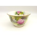 A Royal Worcester bowl, hand painted with pink roses to bowl interior and exterior, signed 'M. Lande... 