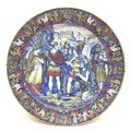 An Italian maiolica charger, circa 1900 in the manner of Rubboli (Gualdo Tadino), decorated in blues... 