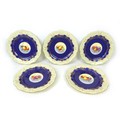 A set of five Royal Worcester cabinet plates by E. Townsend, the central panels painted with fruit a... 