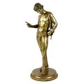 A late 19th century gilt bronze sculpture, after the Antique, modelled as Emperor Hadrian's lover An... 