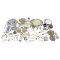 A group of silver plated items, including trays, dishes, bowls, a latter rack, and some flatware. (1... 