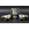 Three pieces of Victorian and later silver, comprising a George VI water jug, Adie Brothers Ltd. Bir... 