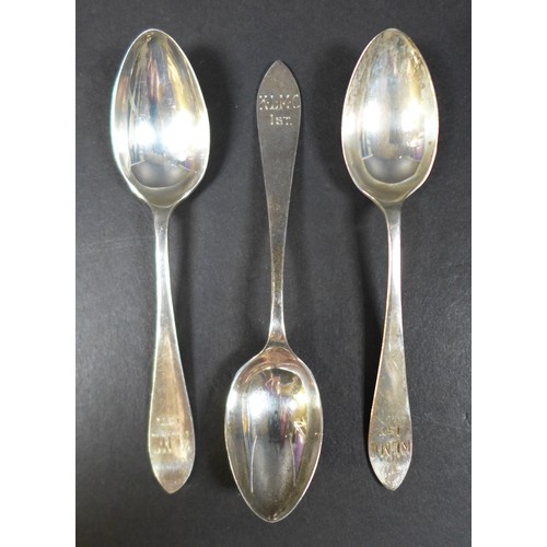 43 - A collection of Victorian and later silver, including a pair of Victorian sauce ladles, both engrave... 