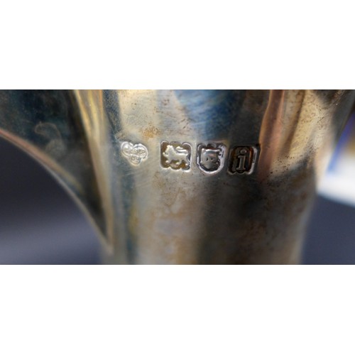 93 - An Edwardian coffee pot with ebonised handle and finial, 'JM' monogram inscribed to side, The Goldsm... 