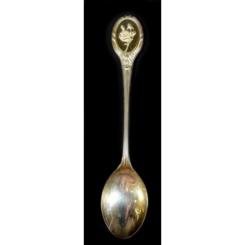 117 - Two cased sets of twelve silver spoons for the RHS and RSPB, RHS set with flower deisgns hallmarked ... 