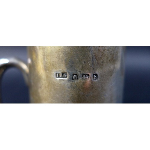 10 - An Edward VII silver christening mug with embossed mother, child, and sheep to front, I S Greenberg ... 