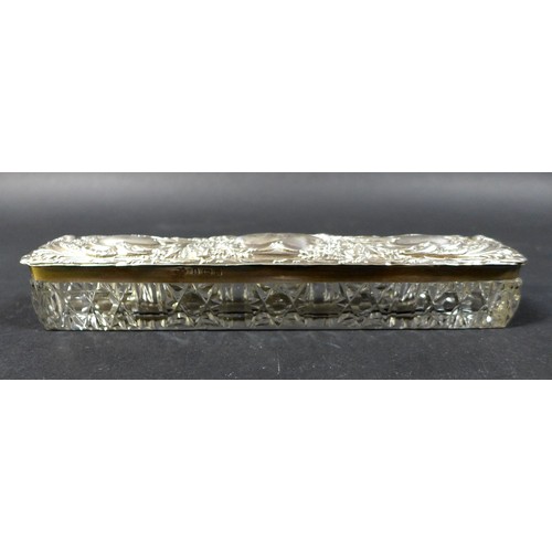 89 - A silver dressing table tray inscribed 'J' to centre and marked Birmingham 1900, together with a pai... 