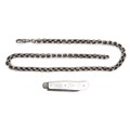 An Edwardian silver fob chain, 28.5g, 43cm, together with an Edwardian silver folding pocket fruit k... 