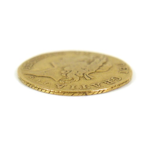 176 - A George II gold guinea, 1732, obverse with George II young head above EIC, reverse with quartered s... 