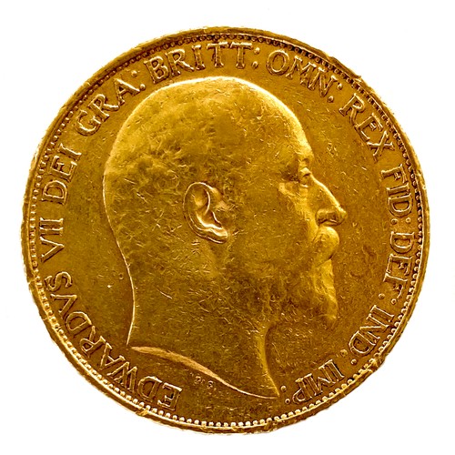 177 - An Edward VII gold double sovereign, two pounds coin, 1902, 28.3mm, 16.0g.