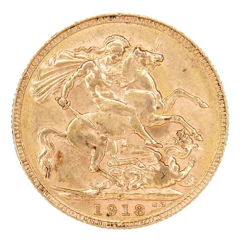 168 - A George V gold sovereign, 1918, Perth, Australia Mint.