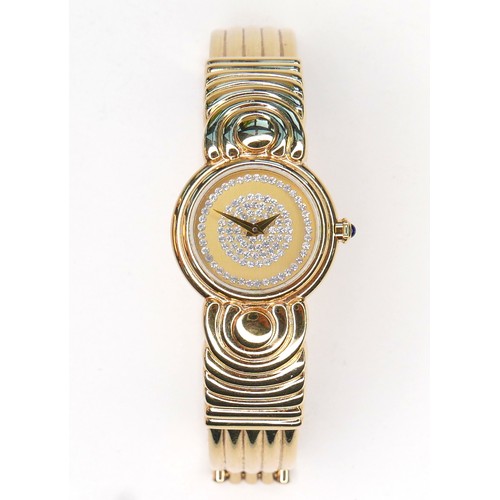 216 - A 9ct gold Accurist lady's cocktail watch, with 9ct stamped to case and clasp, 12 and 6 o'clock Arab... 