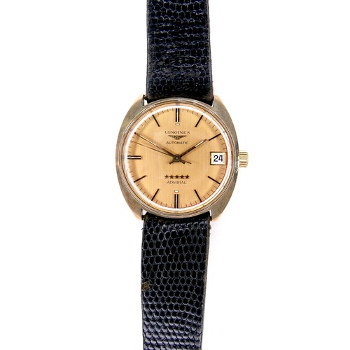 205 - A Longines 5 Star Admiral Automatic gentleman's yellow metal cased wristwatch, circa 1970s, the circ... 