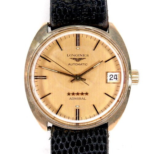 205 - A Longines 5 Star Admiral Automatic gentleman's yellow metal cased wristwatch, circa 1970s, the circ... 