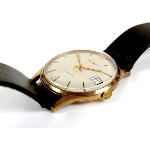 206 - A Garrard Automatic 9ct gold cased gentleman's wristwatch, circa 1980, circular pearlised dial with ... 