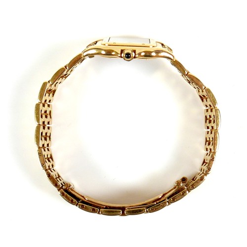 230 - An 18ct gold Cartier 'Panthère De Cartier' tank lady's wristwatch, quartz movement, circa 1992, the ... 