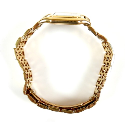 230 - An 18ct gold Cartier 'Panthère De Cartier' tank lady's wristwatch, quartz movement, circa 1992, the ... 