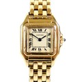 An 18ct gold Cartier 'Panthère De Cartier' tank lady's wristwatch, quartz movement, circa 1992, the ... 