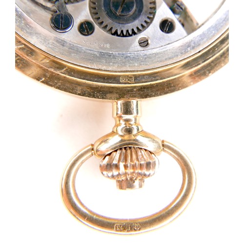 190 - A Swiss 18ct gold cased full hunter pocket watch, circa 1920s, keyless wind, the unsigned silvered d... 