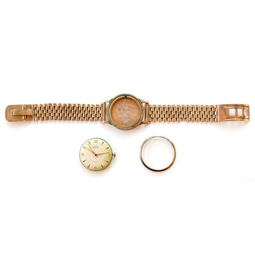 222 - A Roamer Premium 9ct gold gentleman's wristwatch, mid 1960, circular silvered dial with gold mixed A... 