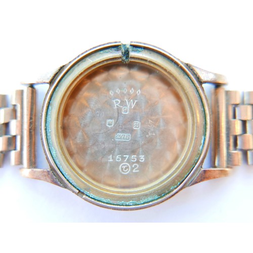 222 - A Roamer Premium 9ct gold gentleman's wristwatch, mid 1960, circular silvered dial with gold mixed A... 