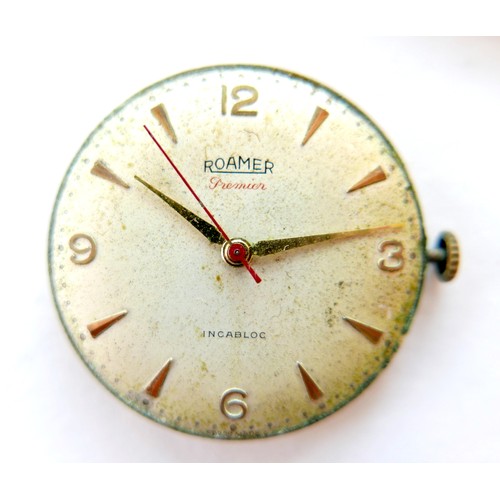 222 - A Roamer Premium 9ct gold gentleman's wristwatch, mid 1960, circular silvered dial with gold mixed A... 