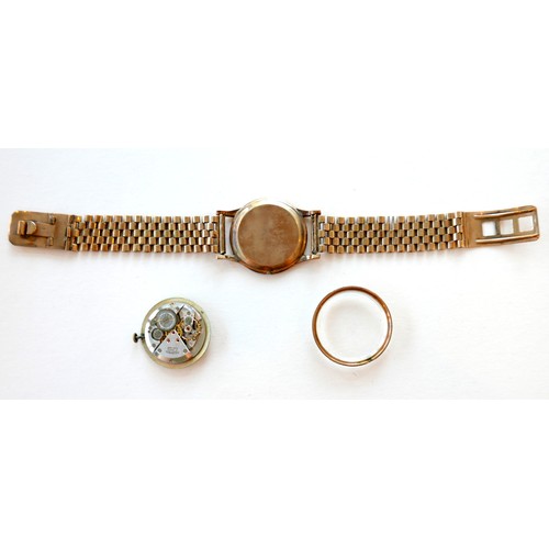 222 - A Roamer Premium 9ct gold gentleman's wristwatch, mid 1960, circular silvered dial with gold mixed A... 