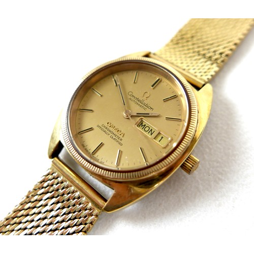 229 - A vintage 18ct gold Omega Constellation Automatic Chronometer gentleman's wristwatch, circa 1978, re... 