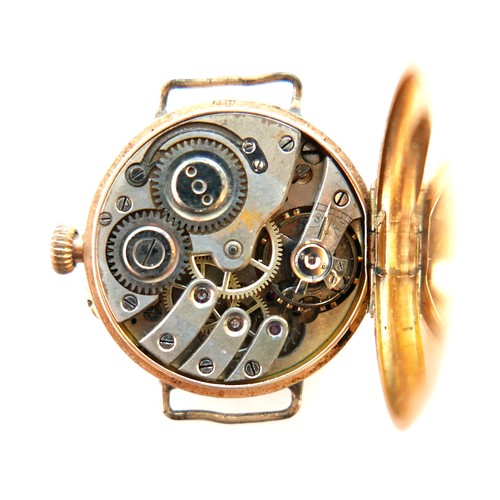 207 - A 15ct gold lady's wristwatch, circa 1930, circular white dial with Arabic numerals, case number 143... 