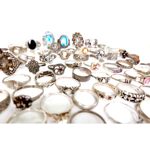 280 - A collection of dress rings, including two 9ct gold and silver rings, 6.1g overall, together with ov... 