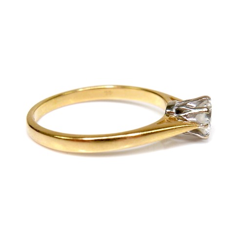 358 - An 18ct gold and diamond solitaire ring, the brilliant cut stone, by 4.6 by 3.1mm, 0.40ct, AJW, Lond... 