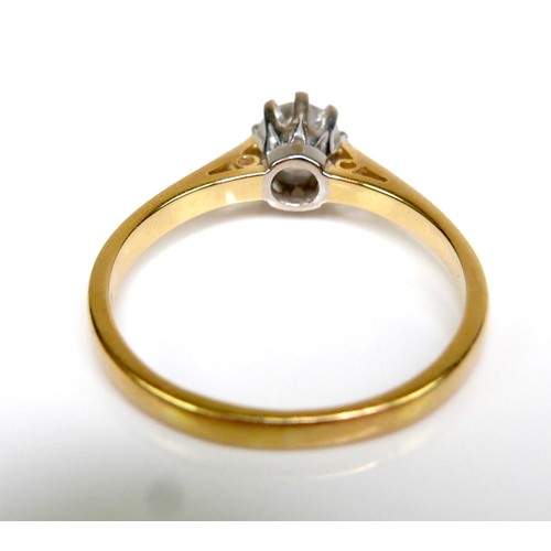 358 - An 18ct gold and diamond solitaire ring, the brilliant cut stone, by 4.6 by 3.1mm, 0.40ct, AJW, Lond... 