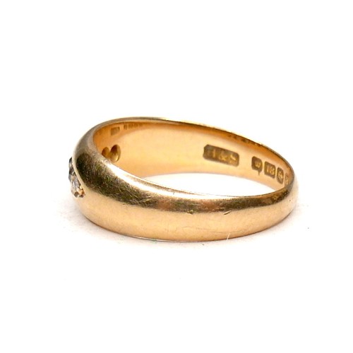 296 - An 18ct gold and diamond five stone ring, formed of graduated old cut stones, largest 2.5mm, size L,... 