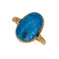 A gold swivel ring set with Ancient Egyptian turquoise scarab bead, the band of later date in Ancien... 
