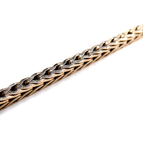 364 - A 9ct gold fancy link necklace, with safety chain, 28.9g, 60cm long.