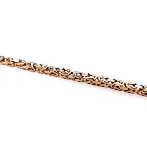 365 - A 9ct gold fancy link chain necklace, 28.7g, 81cm long.