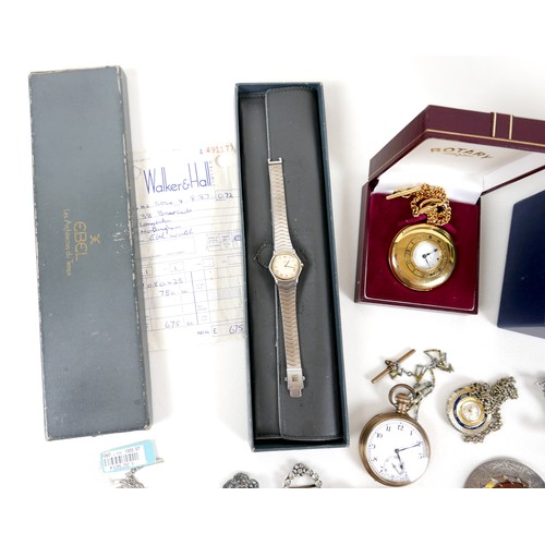 266 - A collection of costume jewellery and watches, including Rotary Automatic, and five other various wr... 