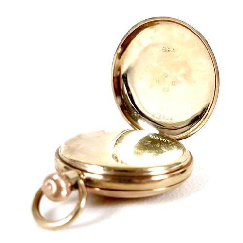 189A - An Edward VIII 9ct gold cased half hunter pocket watch by J. W. Benson, keyless wind, with black Rom... 
