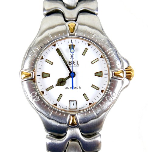 212 - An Ebel Sportwave stainless steel gentleman's wristwatch, with circular white dial, date aperture, o... 