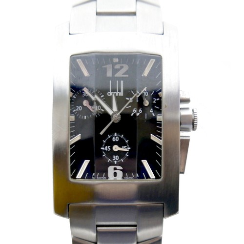 218 - A Dunhill 'Dunhillion' stainless steel gentleman's chronograph wristwatch, ref. 8033, the tank case ... 