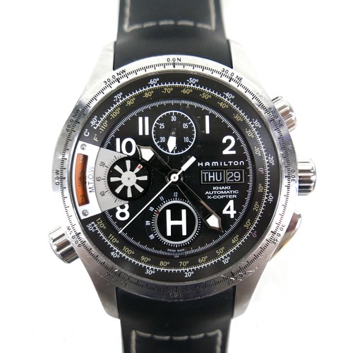 220 - An Hamilton Khaki Automatic X-Copter stainless steel chronograph gentleman's wristwatch, ref. H76616... 