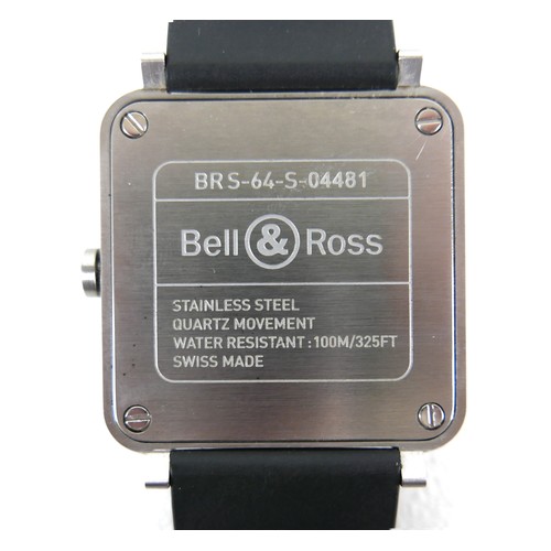 226 - A Bell & Ross stainless steel automatic gentleman's wristwatch, ref BRS-64, with circular white dial... 