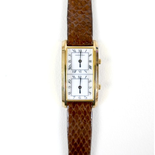 215 - A vintage Hamilton 'Traveller' gold plated gentleman's wristwatch, ref. 623216E, the tank case enclo... 